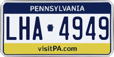 PA license plate LHA4949
