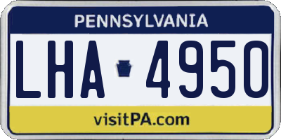 PA license plate LHA4950