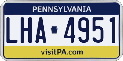 PA license plate LHA4951