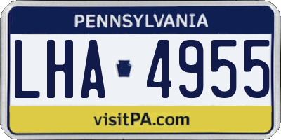 PA license plate LHA4955
