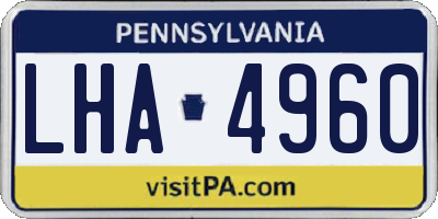 PA license plate LHA4960