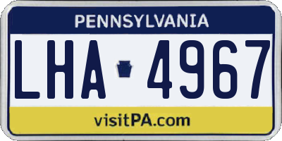 PA license plate LHA4967