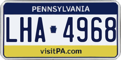 PA license plate LHA4968