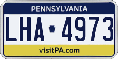 PA license plate LHA4973