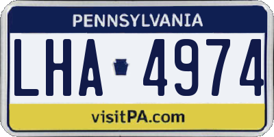 PA license plate LHA4974
