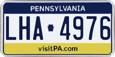 PA license plate LHA4976
