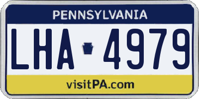 PA license plate LHA4979