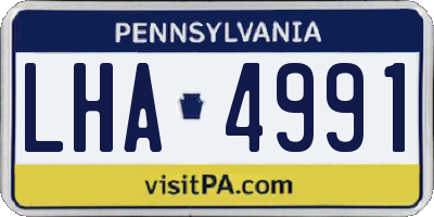 PA license plate LHA4991