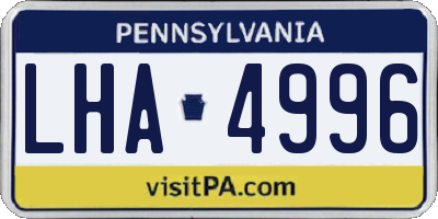 PA license plate LHA4996