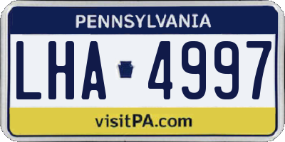 PA license plate LHA4997