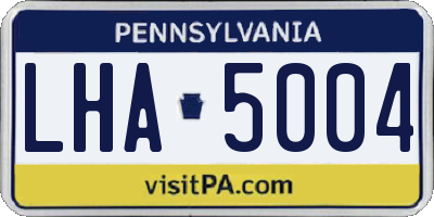 PA license plate LHA5004