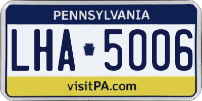 PA license plate LHA5006