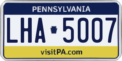 PA license plate LHA5007