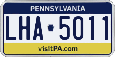 PA license plate LHA5011