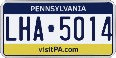 PA license plate LHA5014