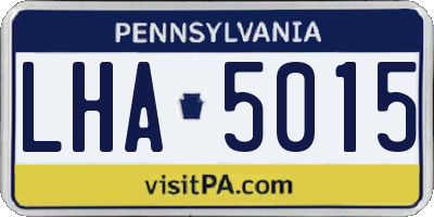 PA license plate LHA5015