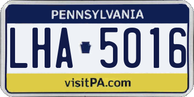 PA license plate LHA5016