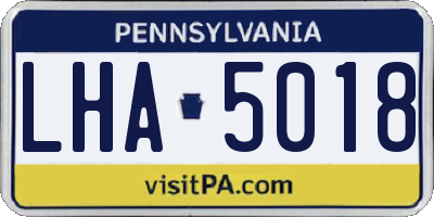 PA license plate LHA5018