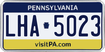 PA license plate LHA5023