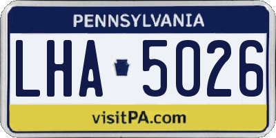 PA license plate LHA5026