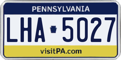 PA license plate LHA5027