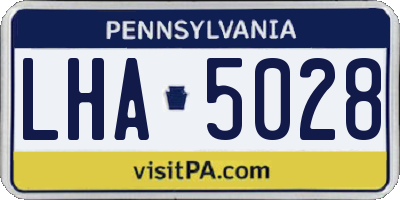 PA license plate LHA5028