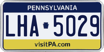 PA license plate LHA5029
