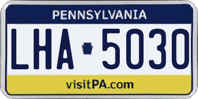 PA license plate LHA5030
