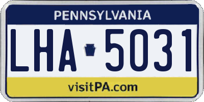 PA license plate LHA5031