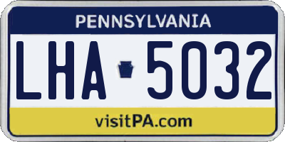 PA license plate LHA5032