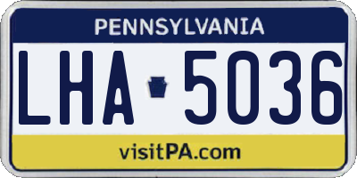PA license plate LHA5036