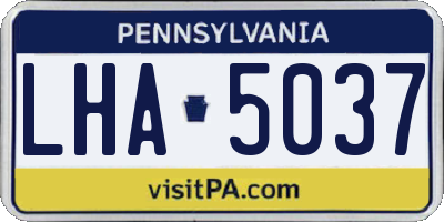 PA license plate LHA5037