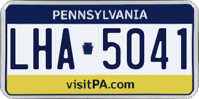 PA license plate LHA5041