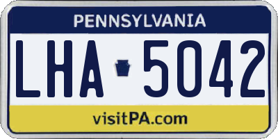 PA license plate LHA5042