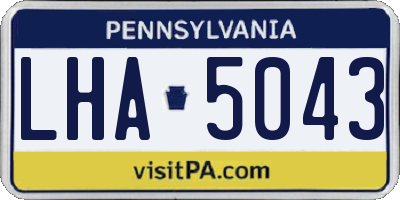 PA license plate LHA5043