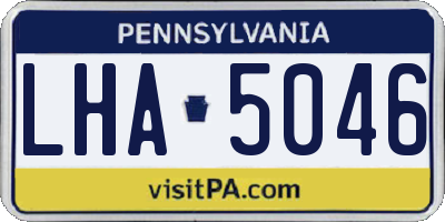 PA license plate LHA5046