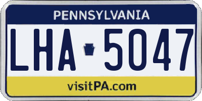 PA license plate LHA5047