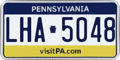 PA license plate LHA5048