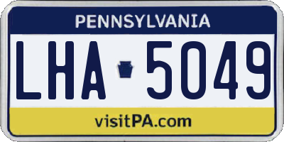 PA license plate LHA5049