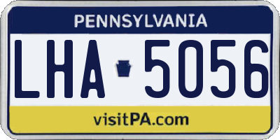 PA license plate LHA5056