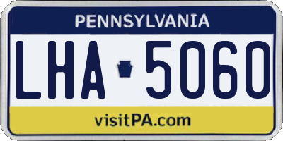 PA license plate LHA5060