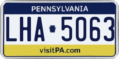 PA license plate LHA5063