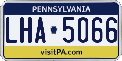 PA license plate LHA5066