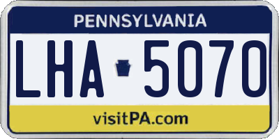 PA license plate LHA5070