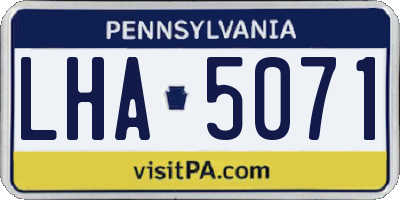 PA license plate LHA5071