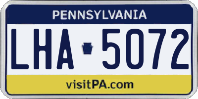 PA license plate LHA5072