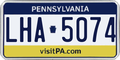 PA license plate LHA5074