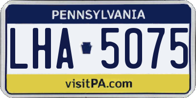 PA license plate LHA5075