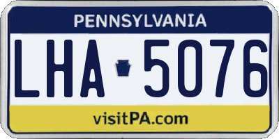 PA license plate LHA5076