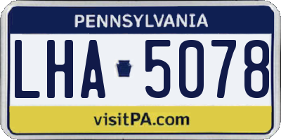PA license plate LHA5078